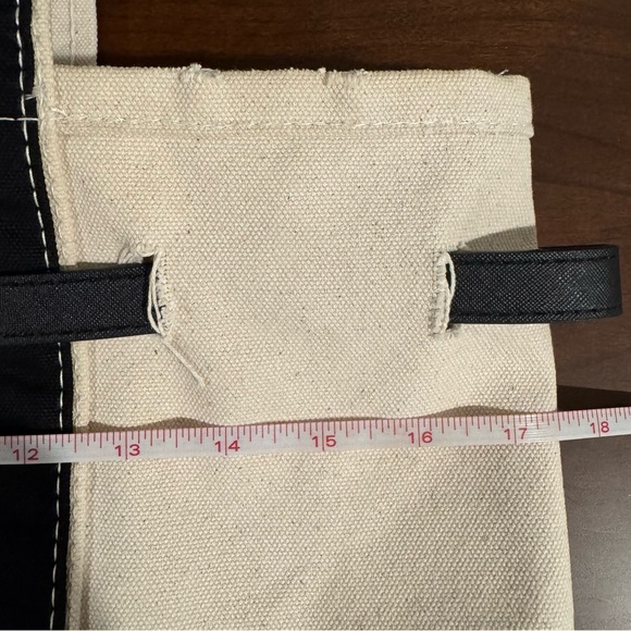 Boatkin style distressed canvas bag tote Black/ Ivory - Picture 9 of 10